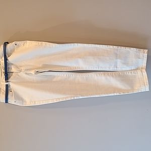 Lauren Conrad Skinny Ankle mid rise jeans white with blue belt